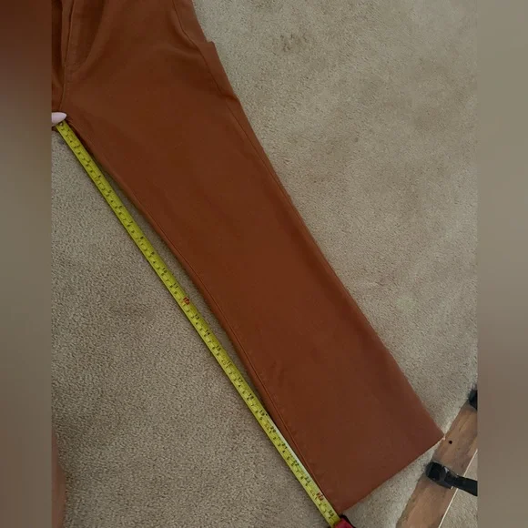 Joes Jeans Coated Dark Orange Neutral Chic Wide Leg Pants, Shiny Size 27 - Picture 8 of 8